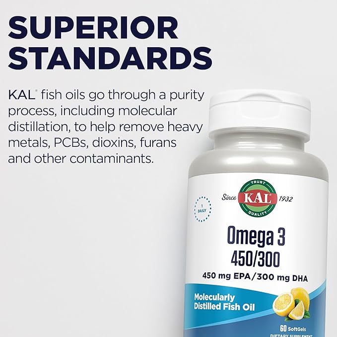 KAL 450/300 1280 Mg Omega 3, 60 Count