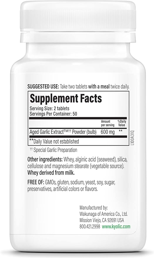 Kyolic Aged Garlic Extract Formula 100, 100 Tablets