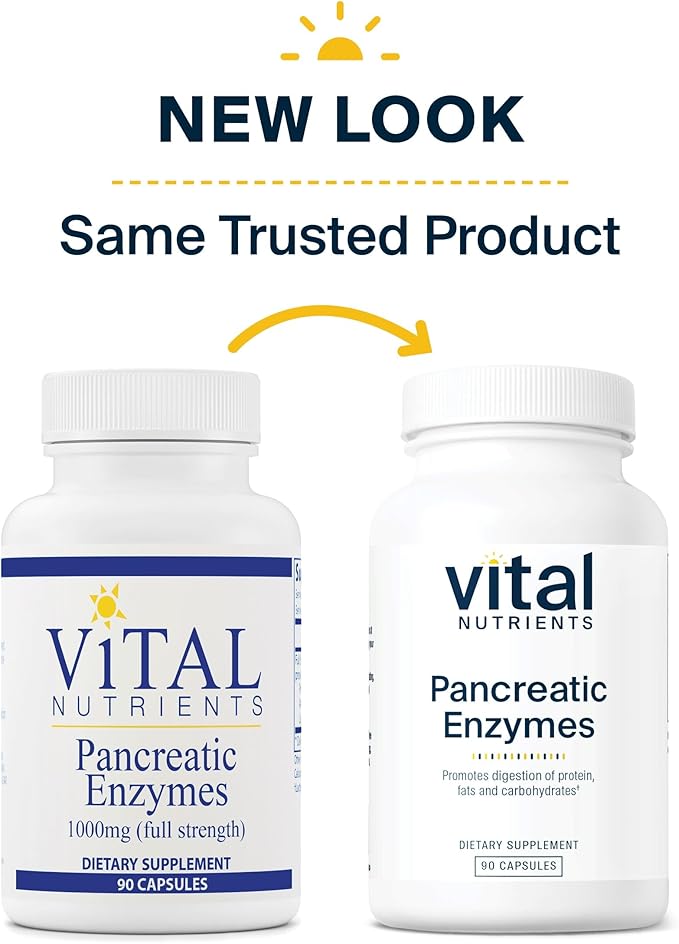 Vital Nutrients Pancreatic Enzymes 1000mg (Full Strength) 90 Capsules
