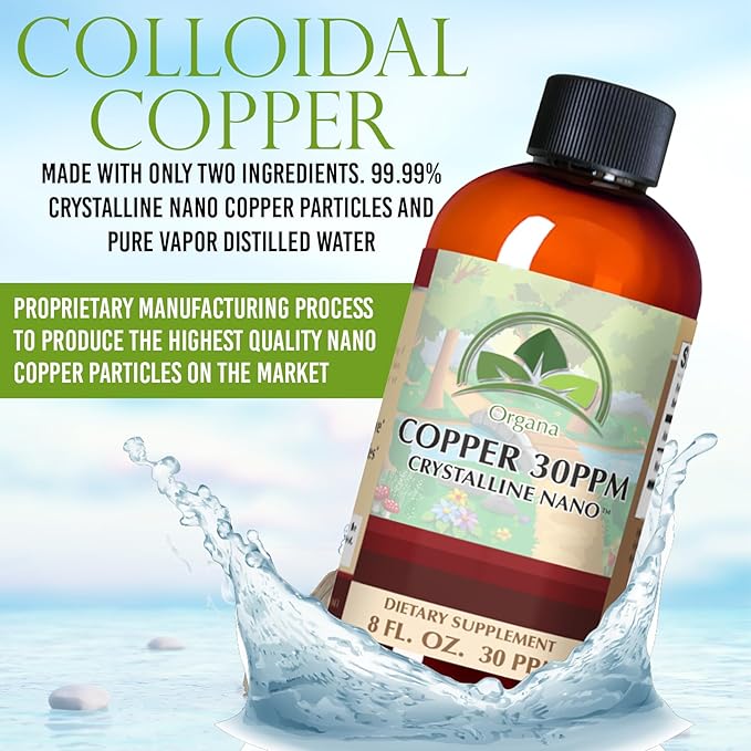 Organa Pure Crystalline Liquid Copper Supplement - 30 PPM - High Absorption Copper