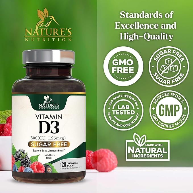 Vitamin D3 5000 IU (125 mcg) 120 Chewable