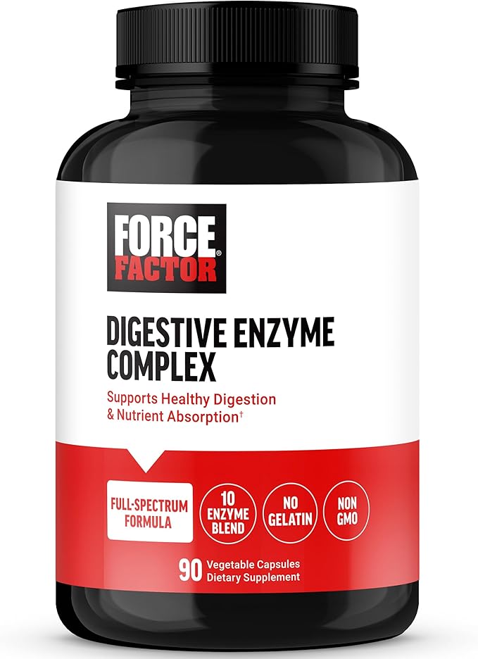 FORCE FACTOR Digestive Enzymes Complex to 10 Digestive 90 Capsules