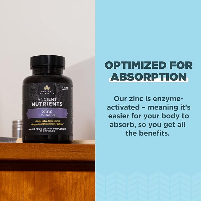 Probiotics and Zinc Supplement by Ancient 30 Count