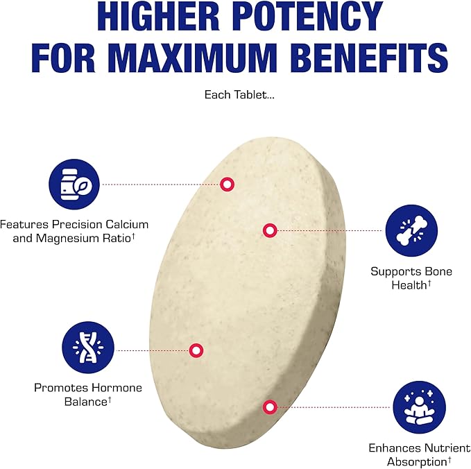 Calcium Magnesium D3 Bone Supplement for Women - Clinical Bone Strength Supplement with Magnesium Calcium Vitamin D3 & Boron Complex for Bone Maintenance - 120 Count Nutra Cal 1:1