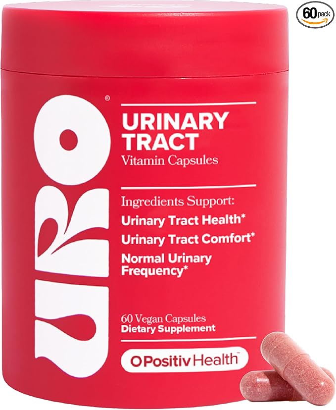 O Positiv URO Urinary Tract Health Supplement for Women, 60 Count (Pack of 1) - Urinary Support Vitamins with Pacran Complete Cranberry Extract, D-Mannose, & Vitamin C - Vegan & Gluten-Free