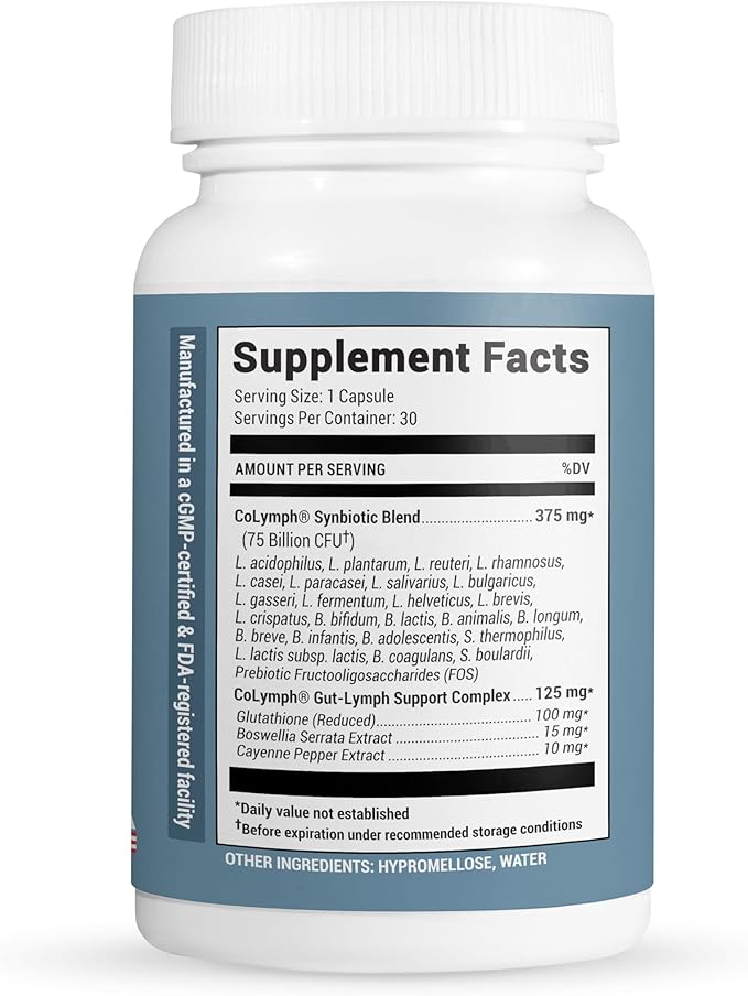 CoLymph® Lymphbiotic: 3-in-1 Synbiotic. Vegan Prebiotic,