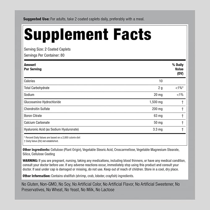 Piping Rock Glucosamine Chondroitin 160 Caplets