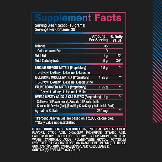 BPI Sports BEST BCAA - BCAA Powder Post Workout Sports Drink with Branched Chain Amino Acids for Hydration & Recovery, for Men & Women - Blue Raspberry - 30 Servings