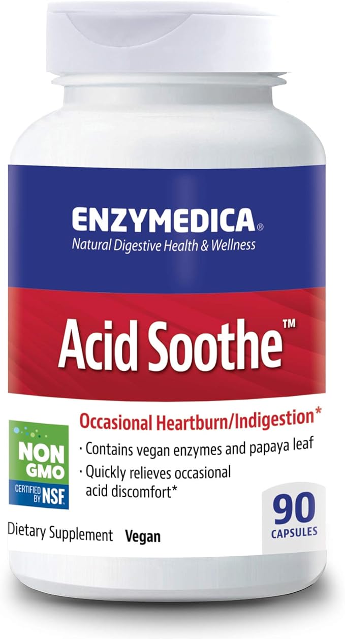 Enzymedica, Acid Soothe, Support for Occasional 3-in-1 Formula 90 Count