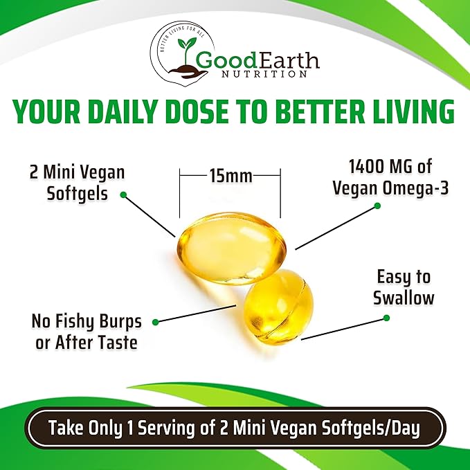 Algal Oil - Vegan DHA Omega 3 Fish 60 Mini