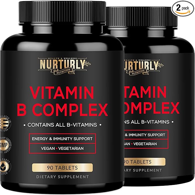 Vitamin B Complex B1, B2, B2, B3, B3, B5, B5, B6, B6, B7, B7, B9, B9, B12 B12 and 180 Tablets