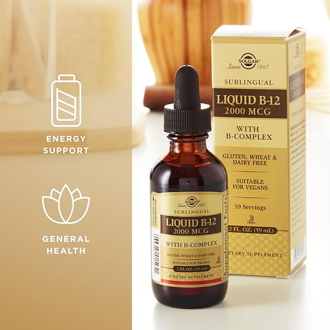 Solgar Sublingual Liquid B-12 2000 mcg 2 fl 59 Total