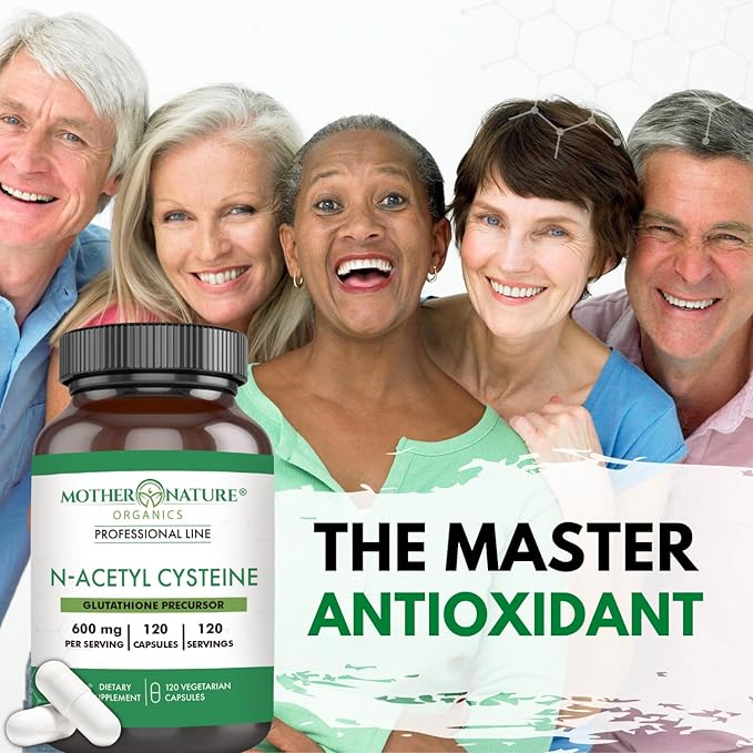N-Acetyl Cysteine (NAC) Supplement 600mg Capsules 120 Count,