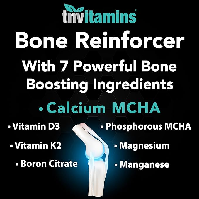 Bone Reinforcer (120 Capsules) MCHA Calcium D3, Magnesium, K2, Boron