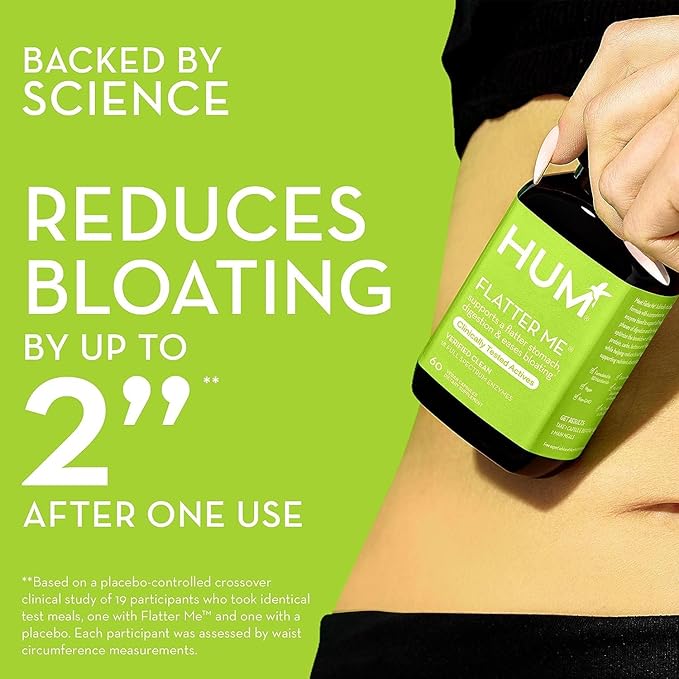 HUM Flatter Me Supplement for Daily Bloating 18 Full (90-Day Supply)