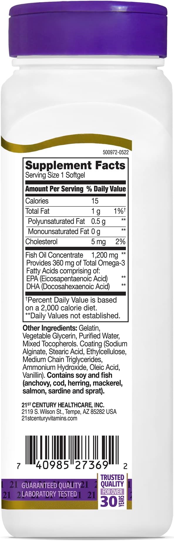 21st Century Fish Oil 1200 mg 90 Count