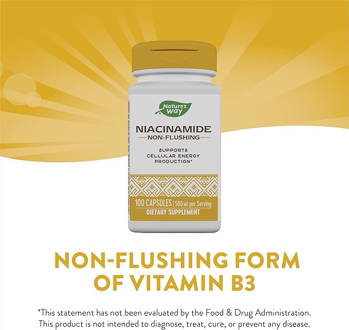 Nature's Way Niacinamide, Supports Cellular Energy*, 500mg per 100 Capsules
