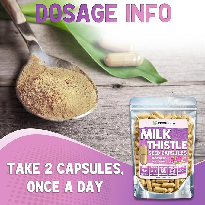 Milk Thistle Seed Capsules 180 Count (3 Month