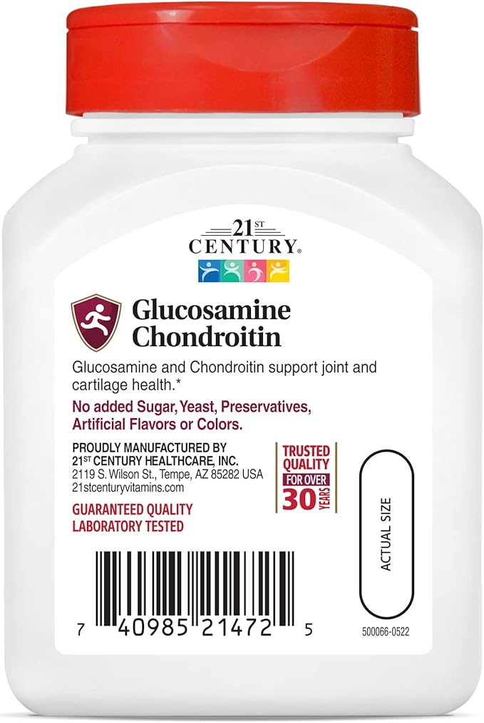 21st Century Glucosamine Chondroitin 250/200mg 60 Count