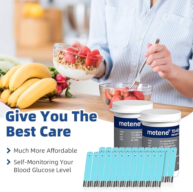 Metene TD-4116 Blood Glucose Test Strips, 100 Count TD-4116 Blood