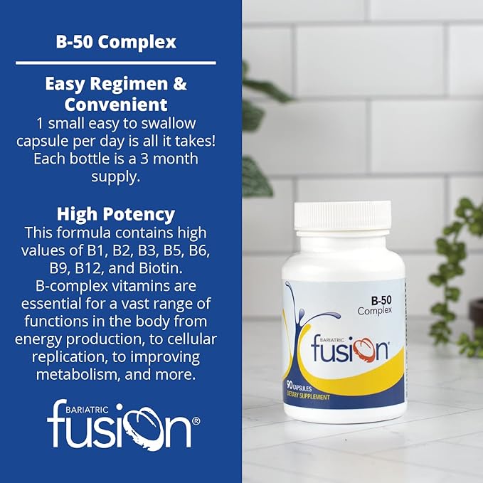 Bariatric Fusion Vitamin B-50 Complex 8 B B12 | 90 Count 3 Month