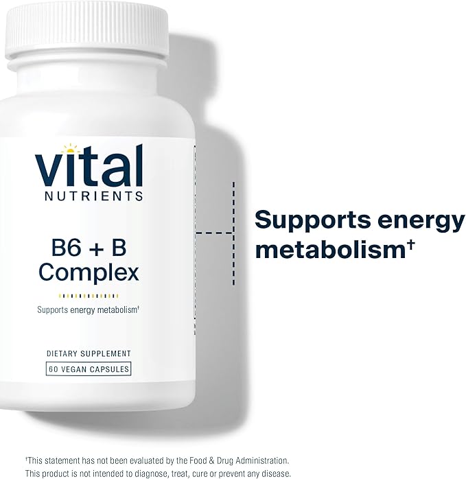 Vital Nutrients Vitamin B6 + B Complex B6 for 60 Capsules