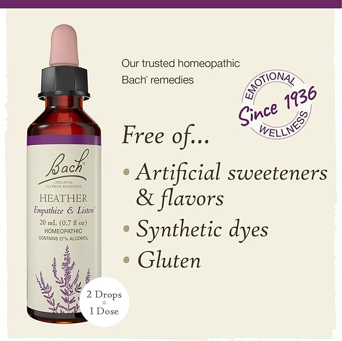 Bach Original Flower Remedies, Heather 20mL Dropper