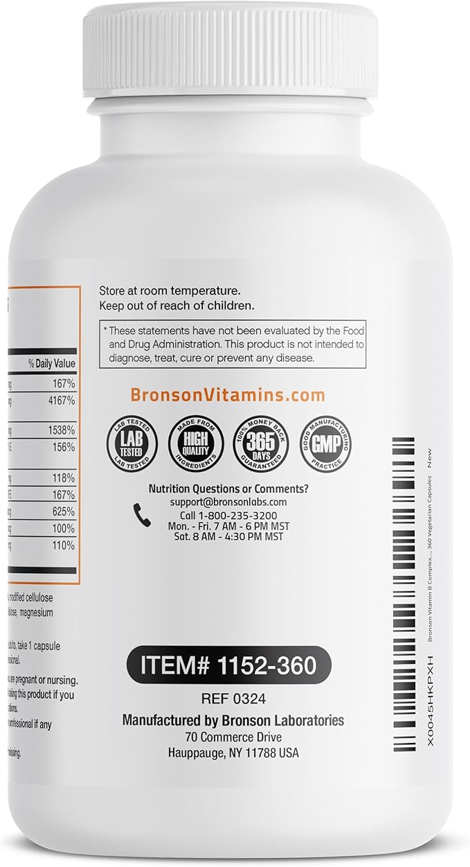 Bronson Vitamin B Complex with Vitamin C 360 Vegetarian
