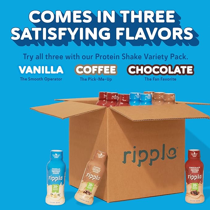 Ripple 12 oz Protein Shakes (12 12), Variety