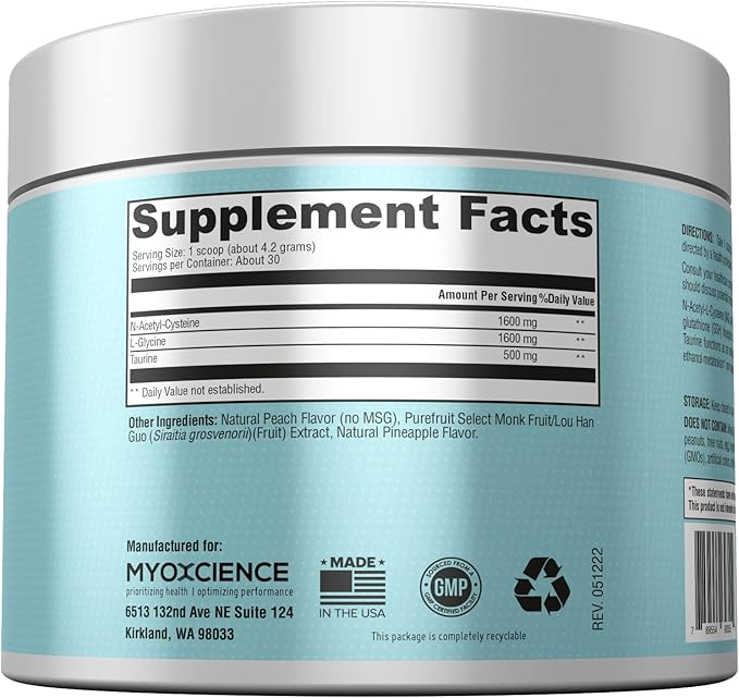 MYOXCIENCE NAC + Glycine Supreme N-Acetyl-L-Cysteine,