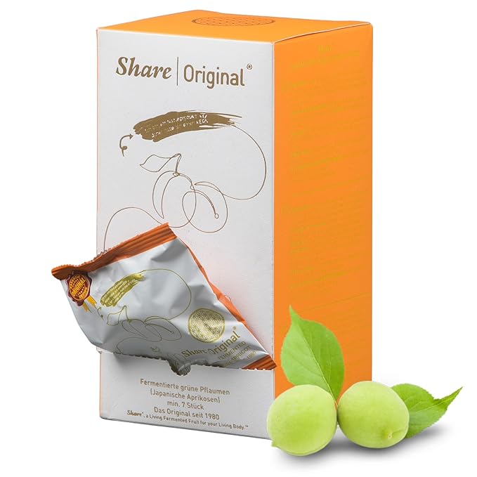Share Original (7-pc Starter BOX) fermented Japanese apricot/plum 30+month fermented, vegan & individually wrapped, Share Swiss fermented