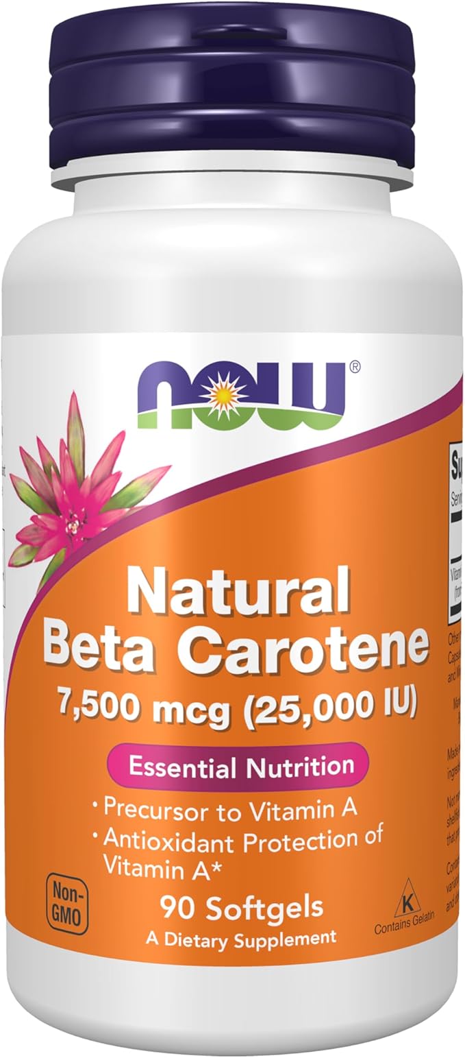 NOW Supplements, Natural Beta Carotene 25,000 90 Softgels