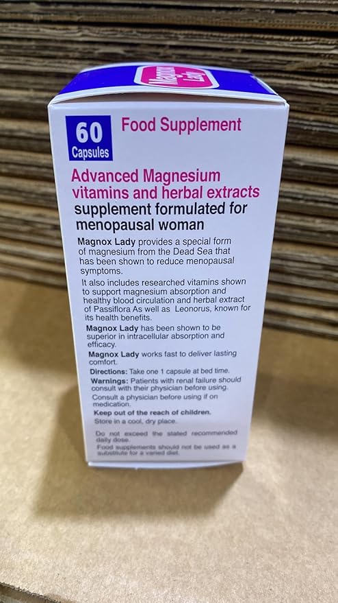 MAGNOX® Lady Magnesium Supplement B6, B1, B1, B12, B12, D, 60 Vegetarian
