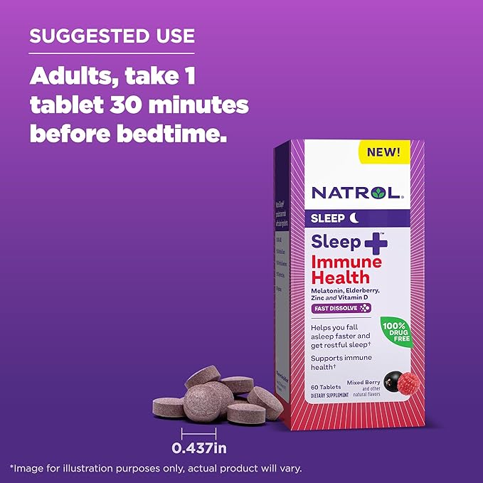Natrol Sleep + Immune Health Melatonin 6mg with 60 Mixed 60 Day