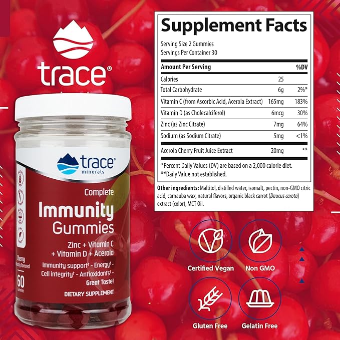 Trace Minerals | Immunity Gummies | 60 Gummies