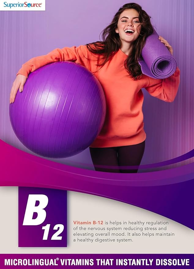 Superior Source No Shot Vitamin B12 10000 mcg, 30 Count, B12, Supports