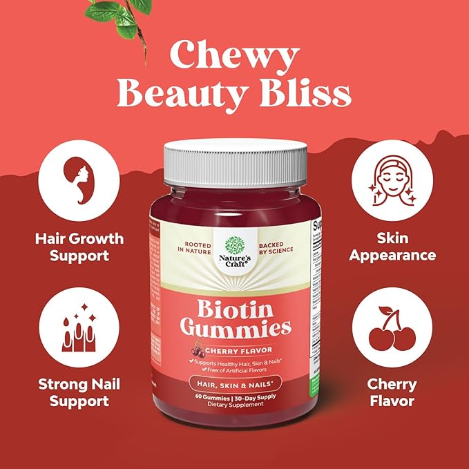 Natural Biotin Gummies for Hair Growth