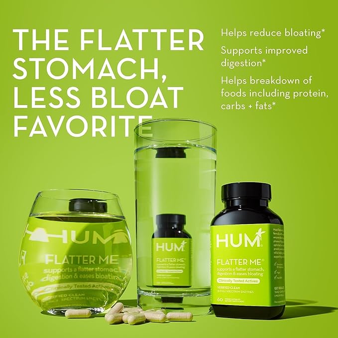 HUM Flatter Me Supplement for Daily Bloating 18 Full (90-Day Supply)