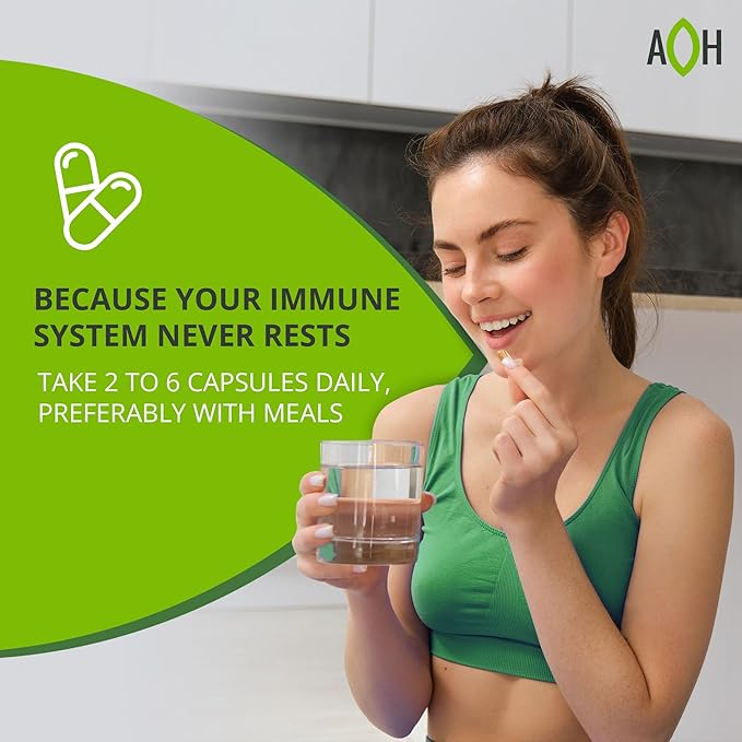 Immuneheal – Adaptogen, Immune System Booster Supplement with Schisandra Chinensis, Ginseng and Mushroom Extract (180 Capsules)