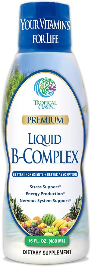 Premium Liquid B Complex Vitamin- Fast 8 B-vitamins, 16oz, 32 32 Serv