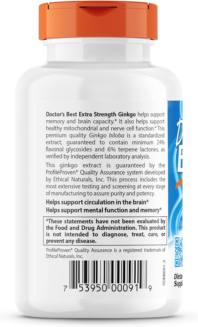 Doctor's Best Extra Strength Ginkgo, Non-GMO, 120 mg, 120 Count 1)