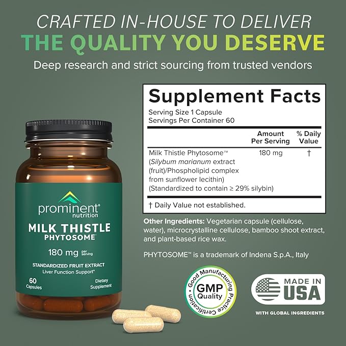 Milk Thistle Phytosome™ Supplement 180 mg, 60 Day