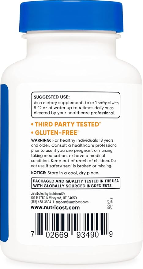 Nutricost Garlic 1000mg, 240 Softgels (3 Bottles)