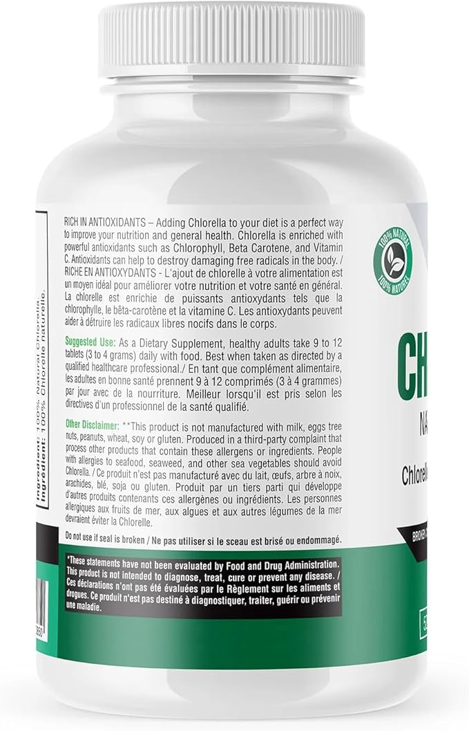 AKI Chlorella Superfood Supplement Tablets (250) B12, Iron,