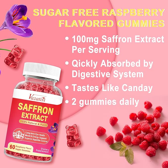 Sugar Free Saffron Gummies, 100 mg 120 Cts