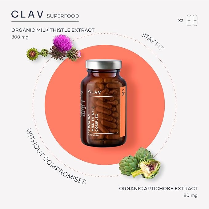 CLAV Organic Milk Thistle & Artichoke 120 Capsules (60 Days