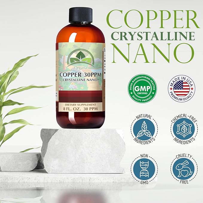 Organa Pure Crystalline Liquid Copper Supplement - 30 PPM - High Absorption Copper