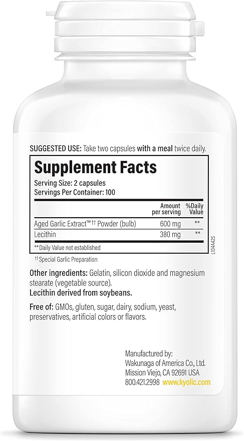 Kyolic Aged Garlic Extract Formula 104 200 Capsules