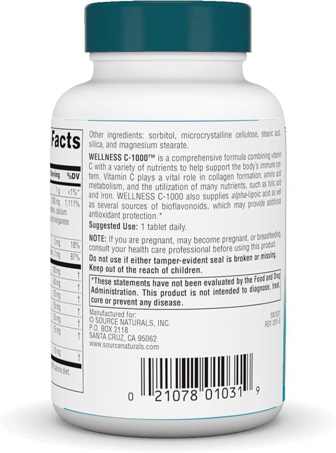 Source Naturals Wellness C-1000, 50 Tablets