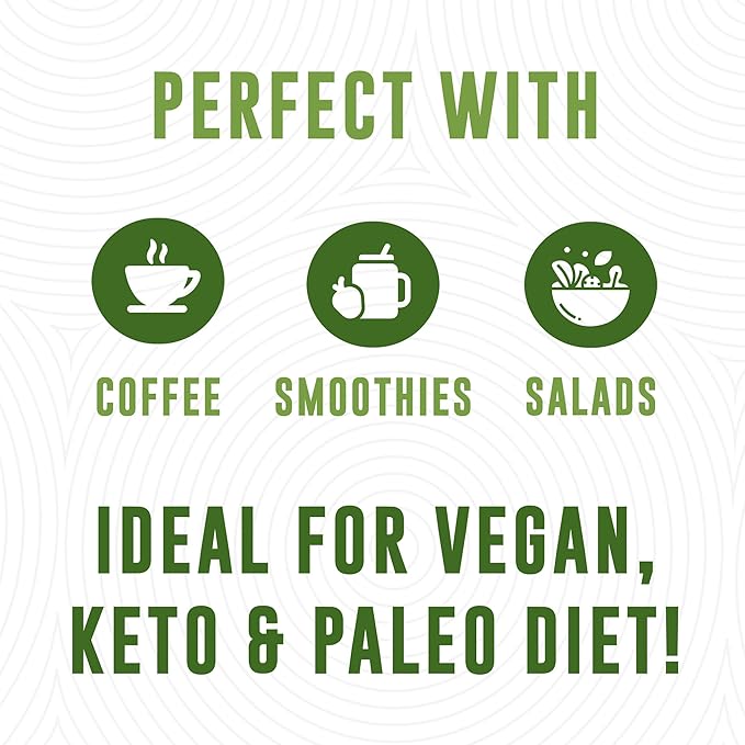 MCT Oil Organic - C10 C8 MCT Oil for Sustained Mental Energy & Focus Support - MCT Oil Organic For Coffee, Smoothies, & More - Palm Free Vegan Keto & Paleo Friendly 16 Fl Oz - Non-GMO - Aceite De Coco